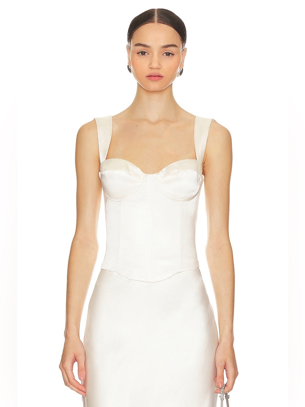 Runaway Ivory Satin Bustier Top
